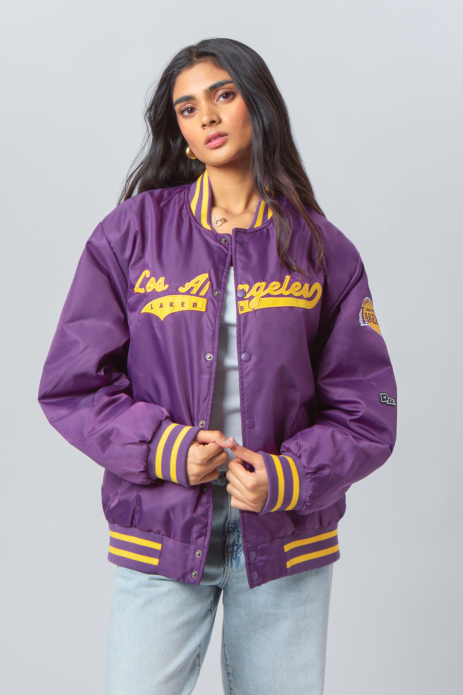 Lakers Fleece Varsity Jacket - Purple | Fashion Nova