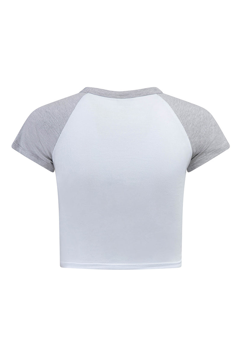 ☆YALE☆ WOMENS 2 TONE ARCH CROP TSHIRT WHITE YEM1SS205AWH MUSINSA | YALE Women's Two-Tone Arch Crop Short Sleeve T