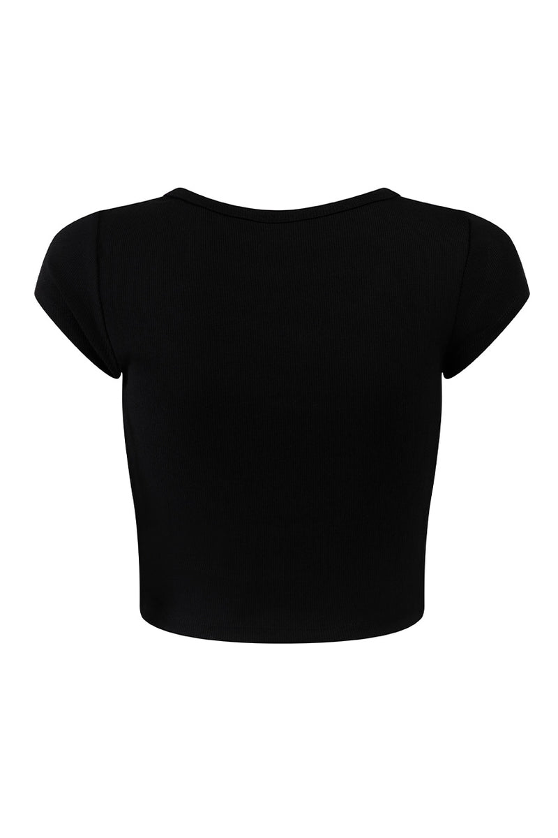 ◆as if calie◆ BACKSTRING SLEEVELESS TSHIRT BLACK CA24BSL00 Bra-Free “Ashley” Comfort Top with No-Elastic Cup Coverage