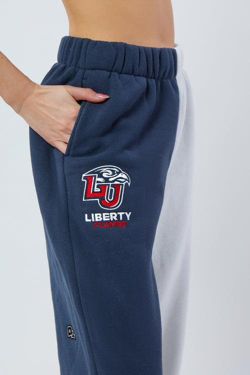 Liberty Flames Basic Block T-Shirt - Officially Licensed Navy College Tee, Size X-Large