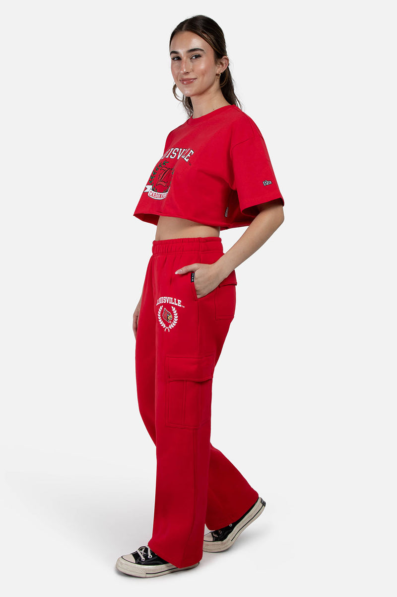 University of Louisville Sweatpants | Champion | Scarlet Red | Large