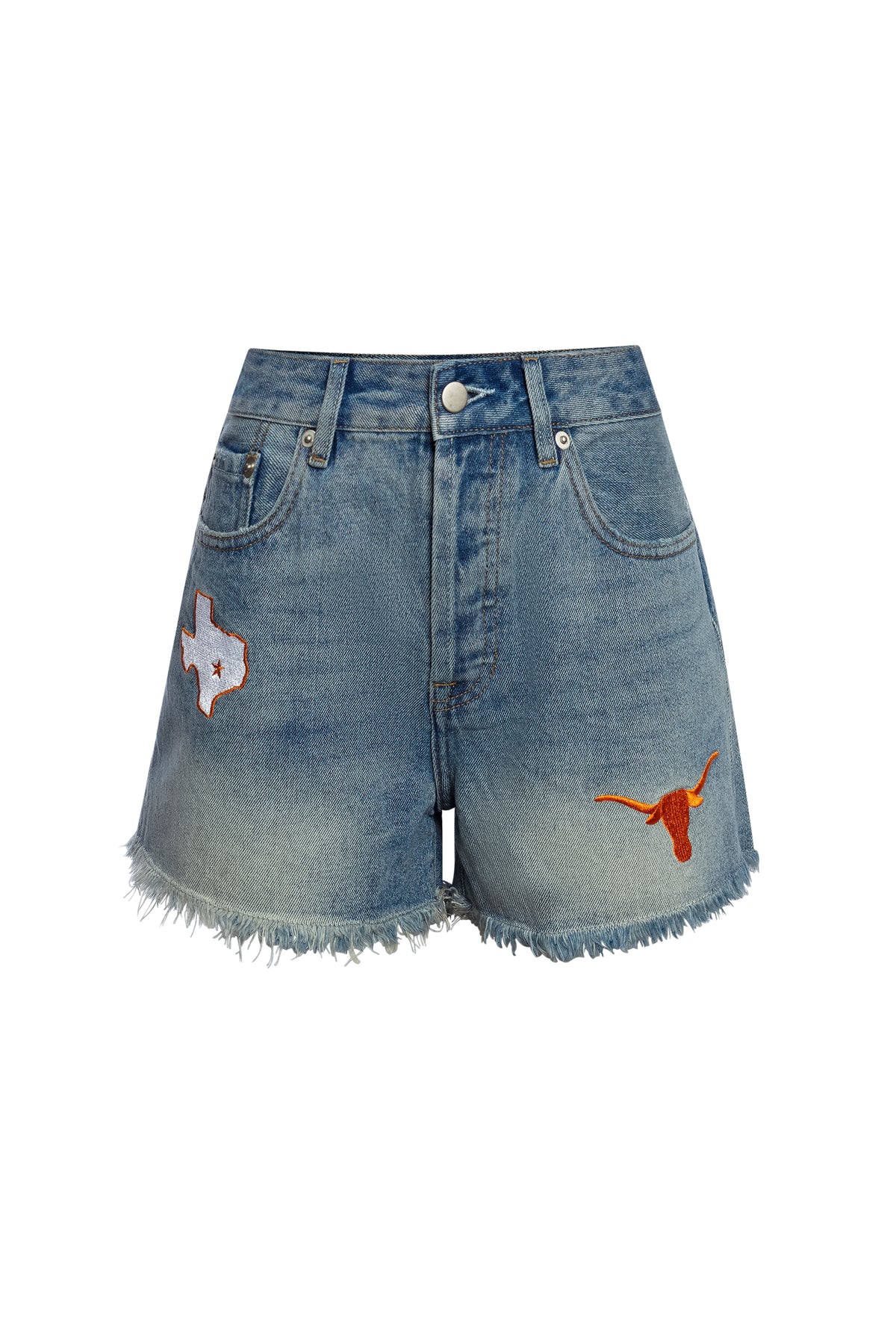 UT Austin Denim Patched Shorts