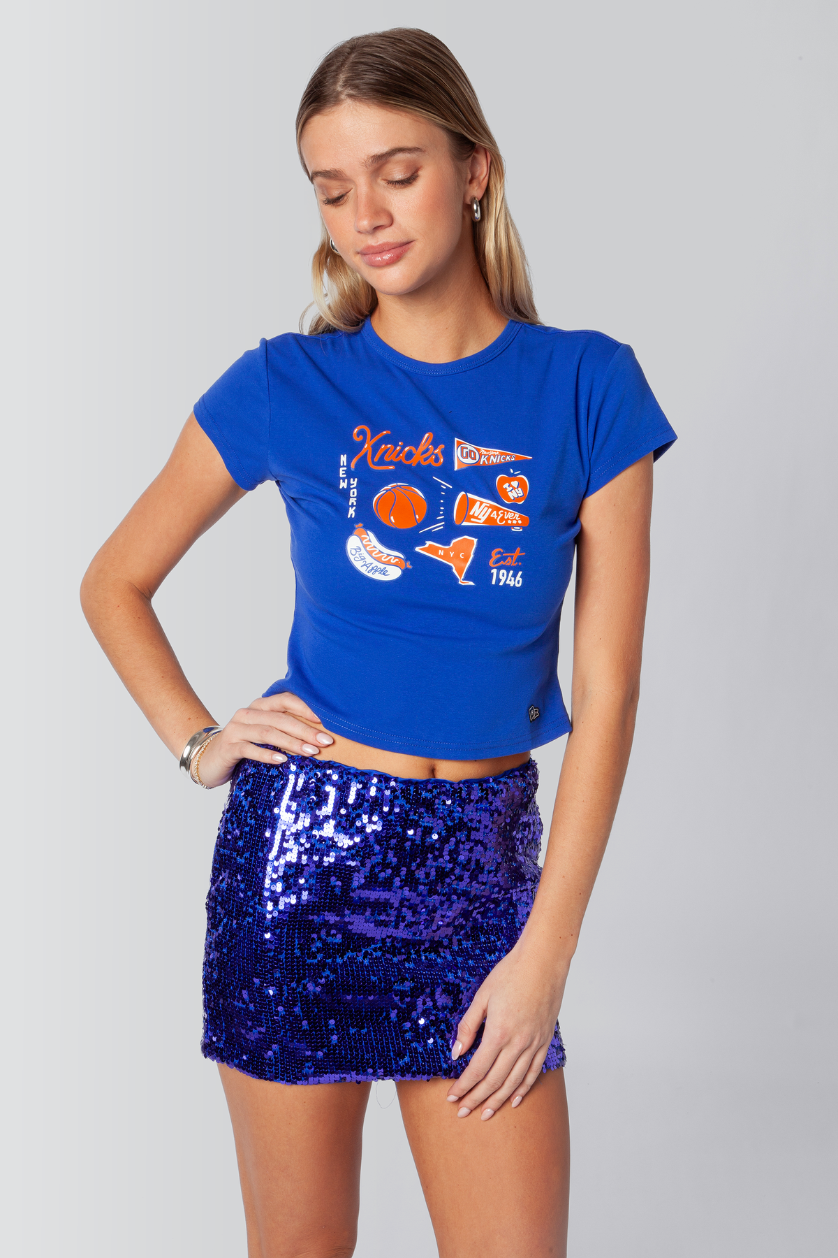 New York Knicks Sequin Mini Skirt