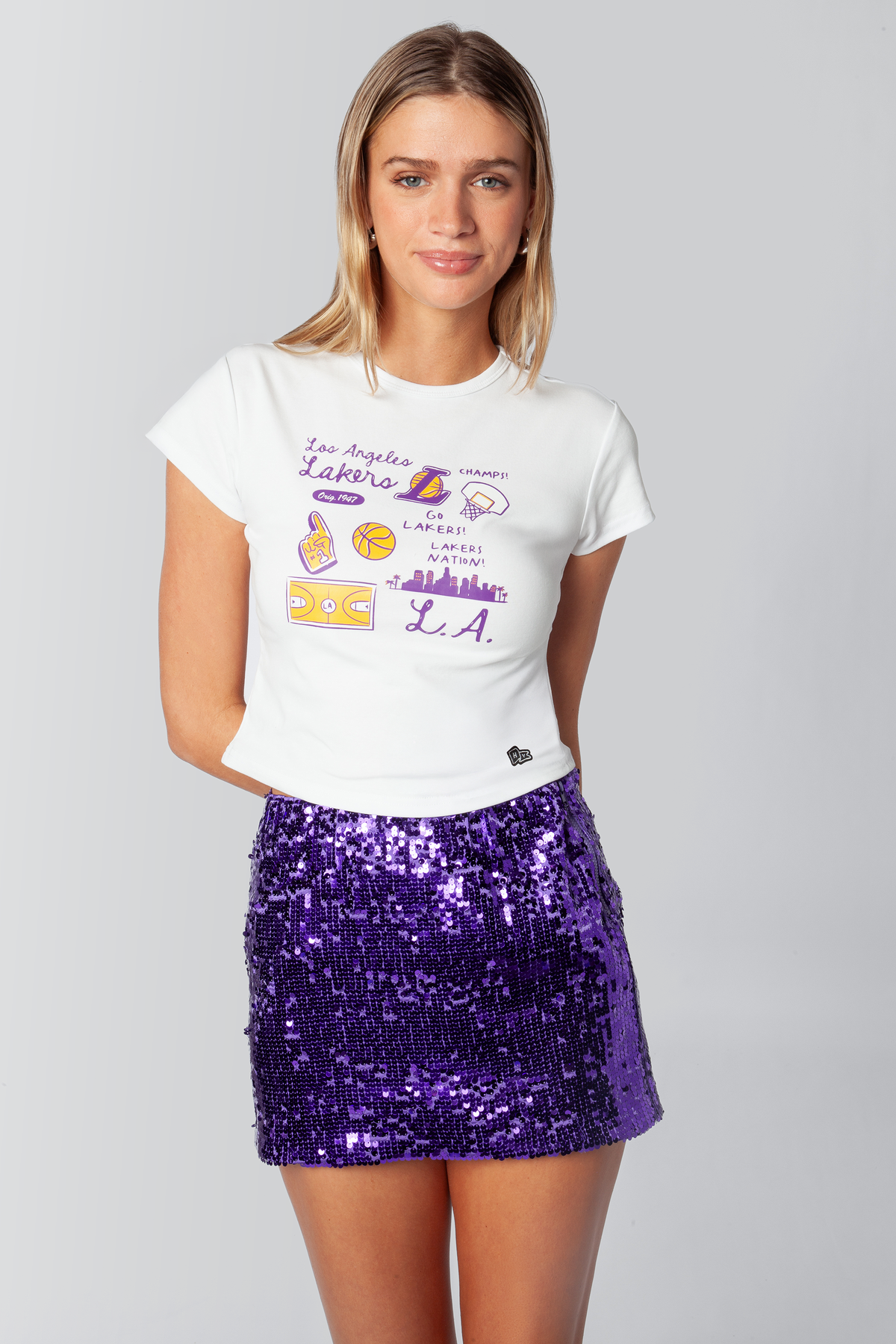 Los Angeles Lakers Sequin Mini Skirt