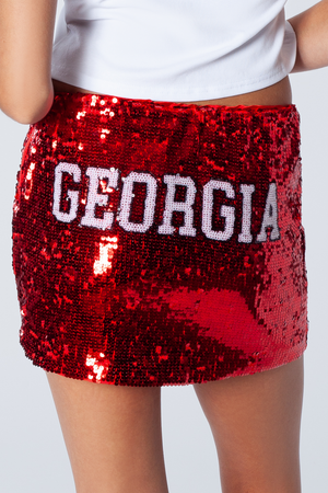 University of Georgia Sequin Mini Skirt