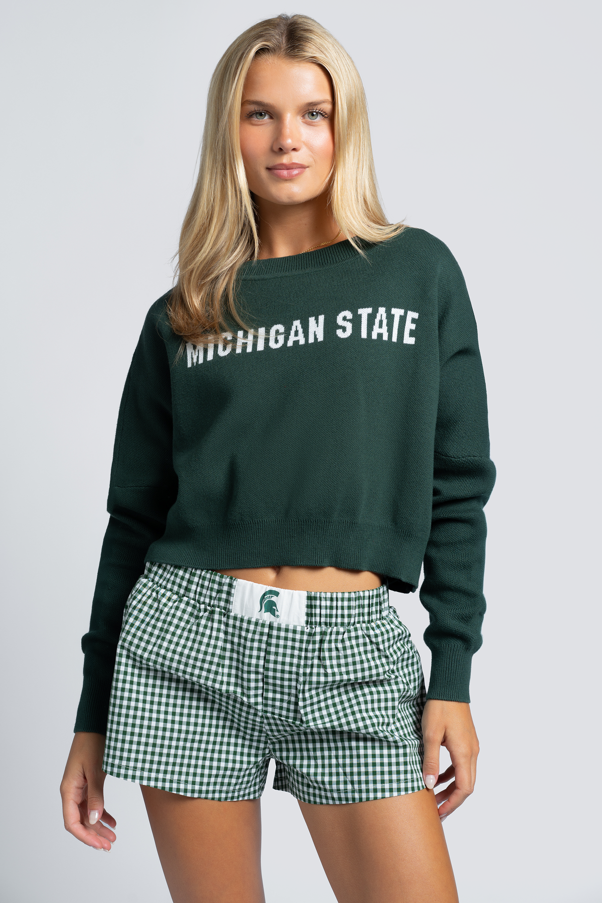 Michigan State Gameday Gingham Shorts