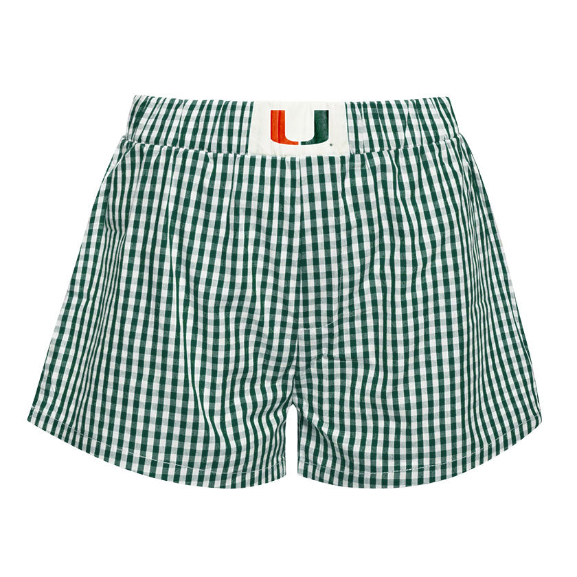 University of Miami Gameday Gingham Shorts