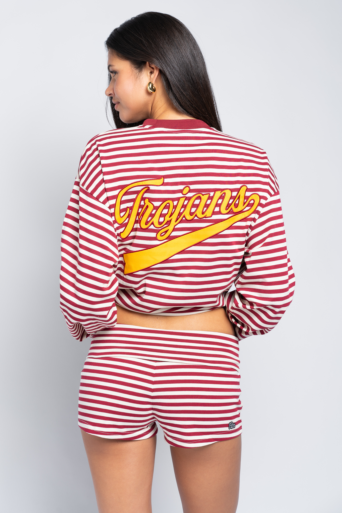 USC Striped Foldover Shorts