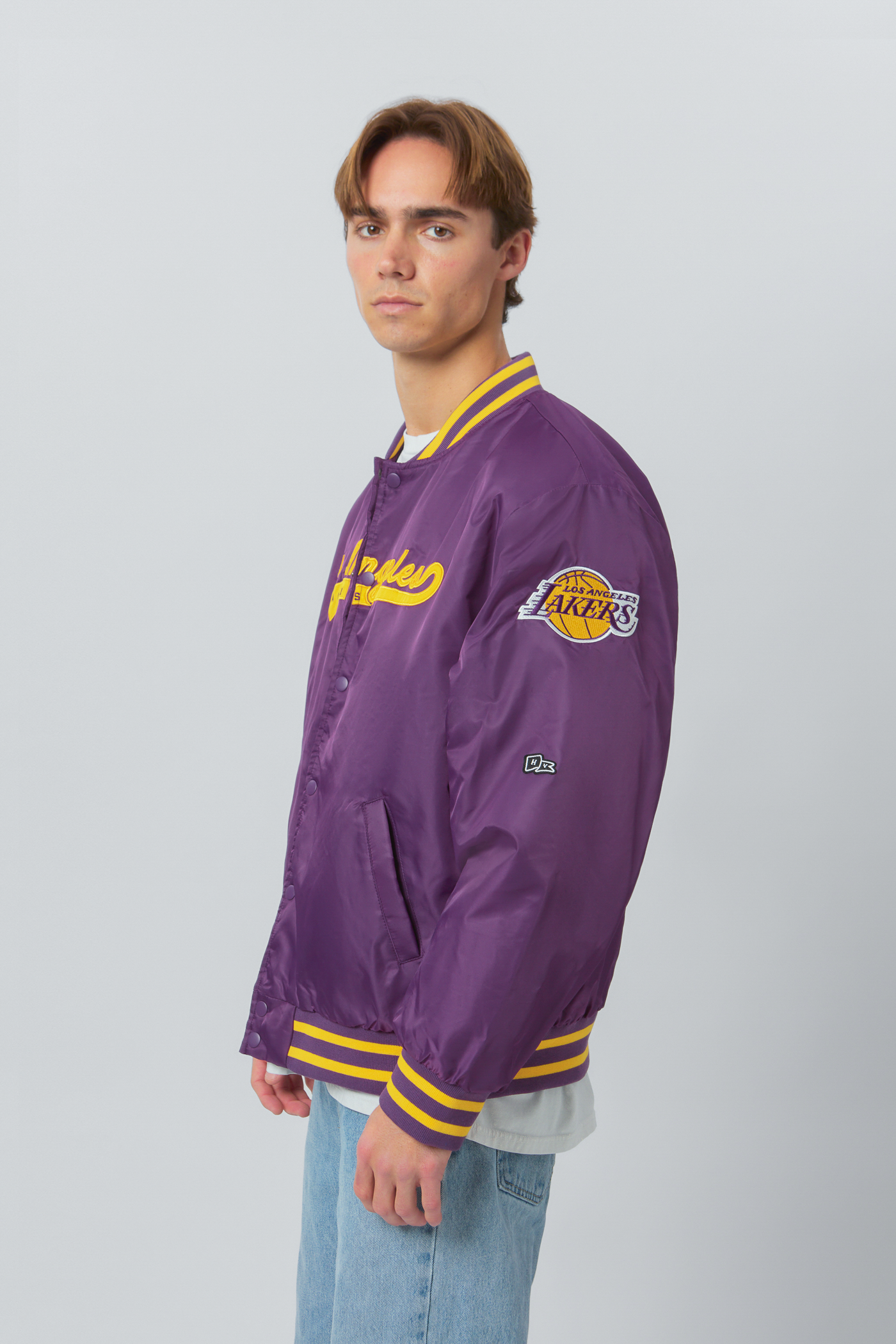 Varsity Satin Purple Los Angeles Lakers Basketball Jacket