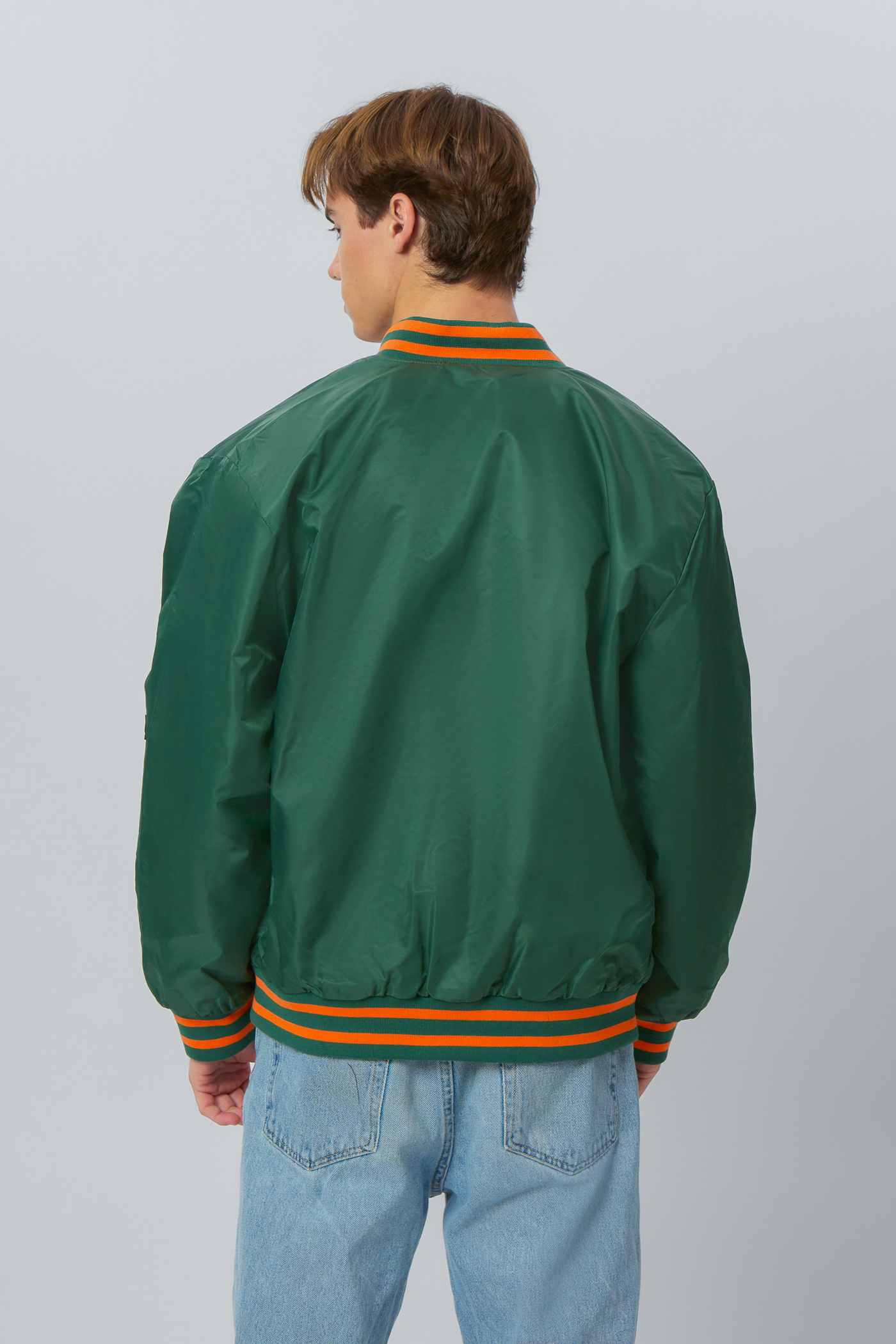 JUEMI ジャケット　Back Satin Middle Jaket University of Miami A-Game Varsity Jacket
