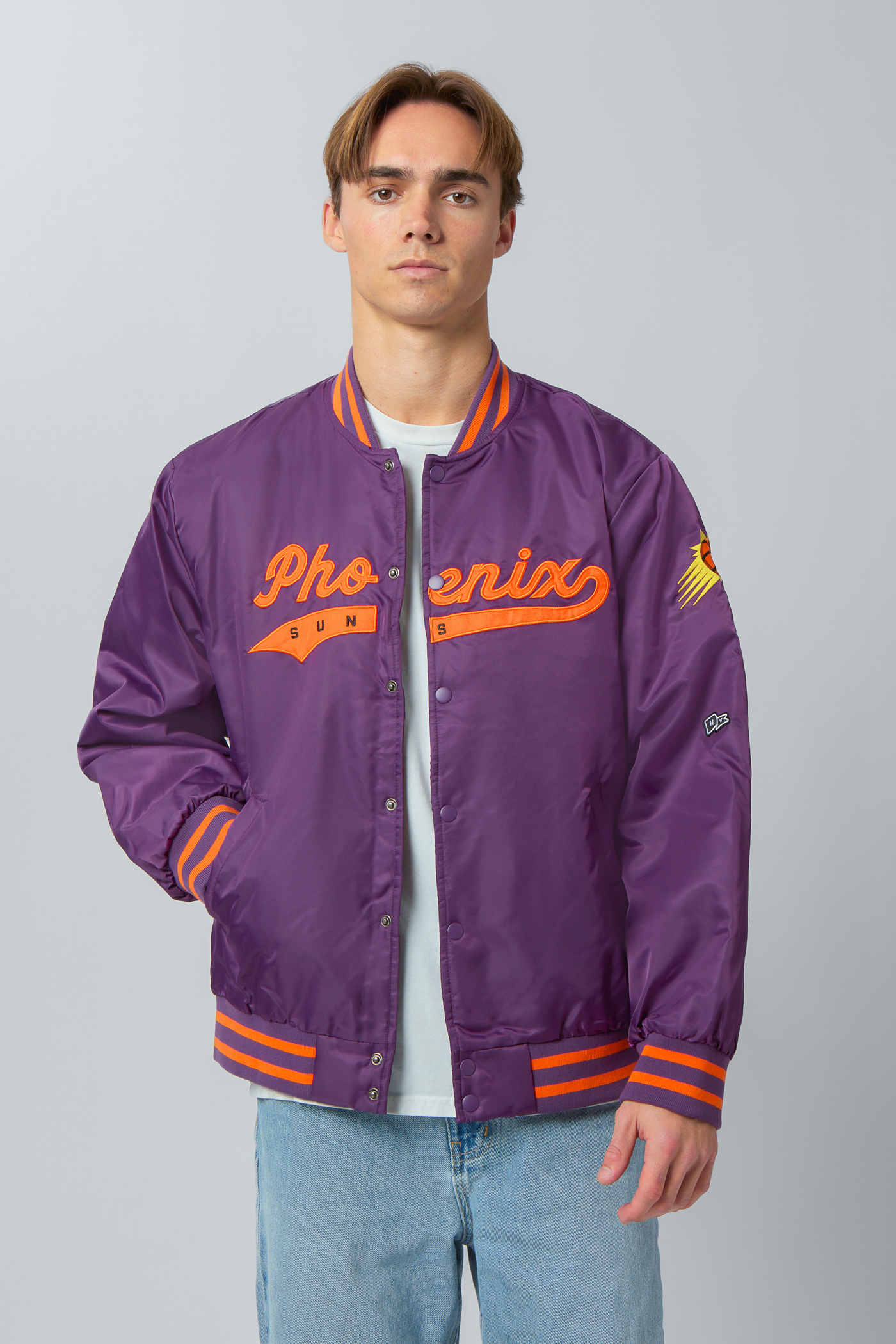Varsity Purple Satin Los Angeles Lakers Basketball Jacket