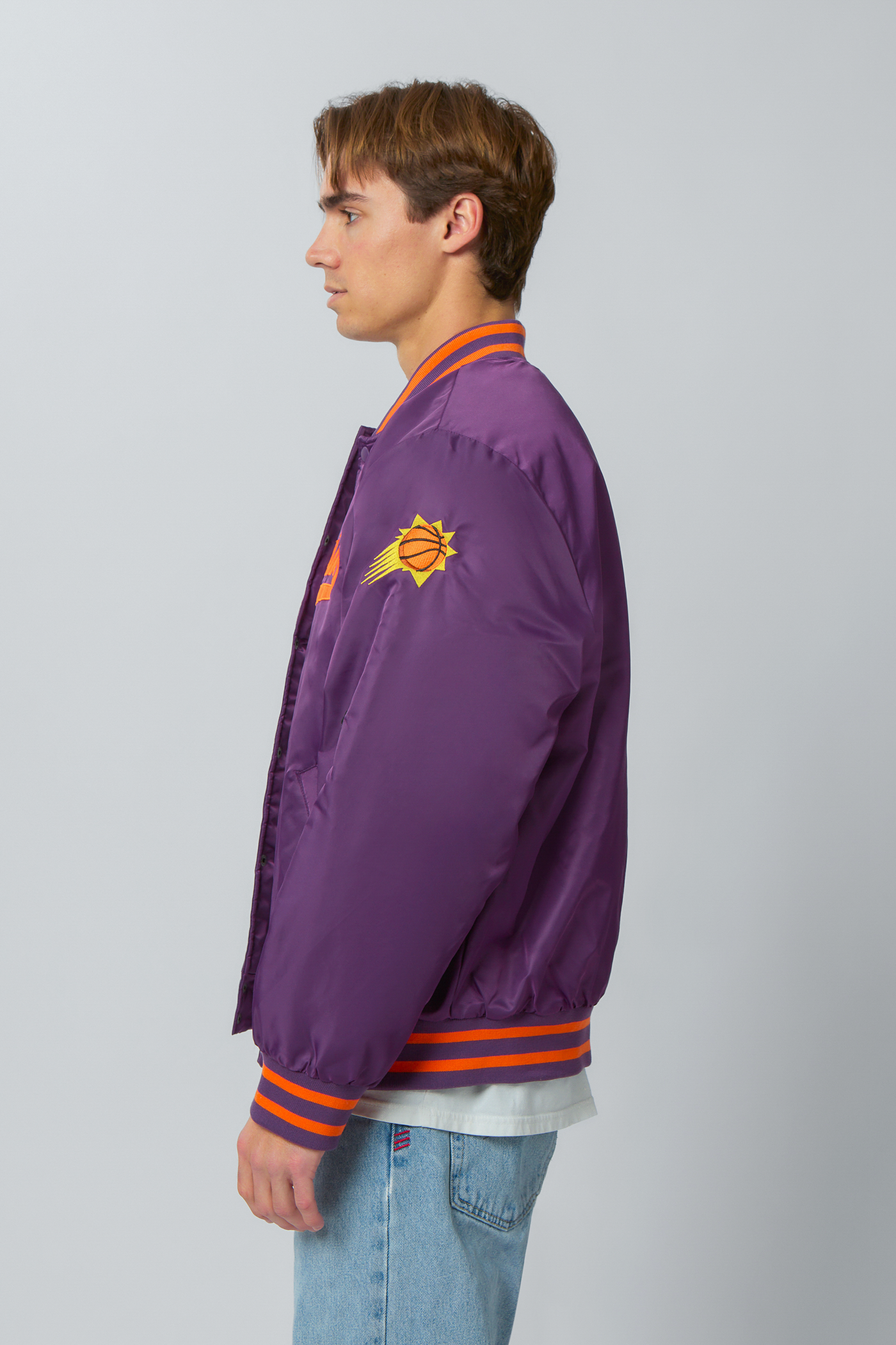 Men's Classic Varsity Leather Jacket Wool and Genuine