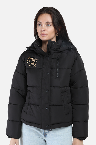 Men's Hooded down jacket in patchy nylon | Black | Diesel