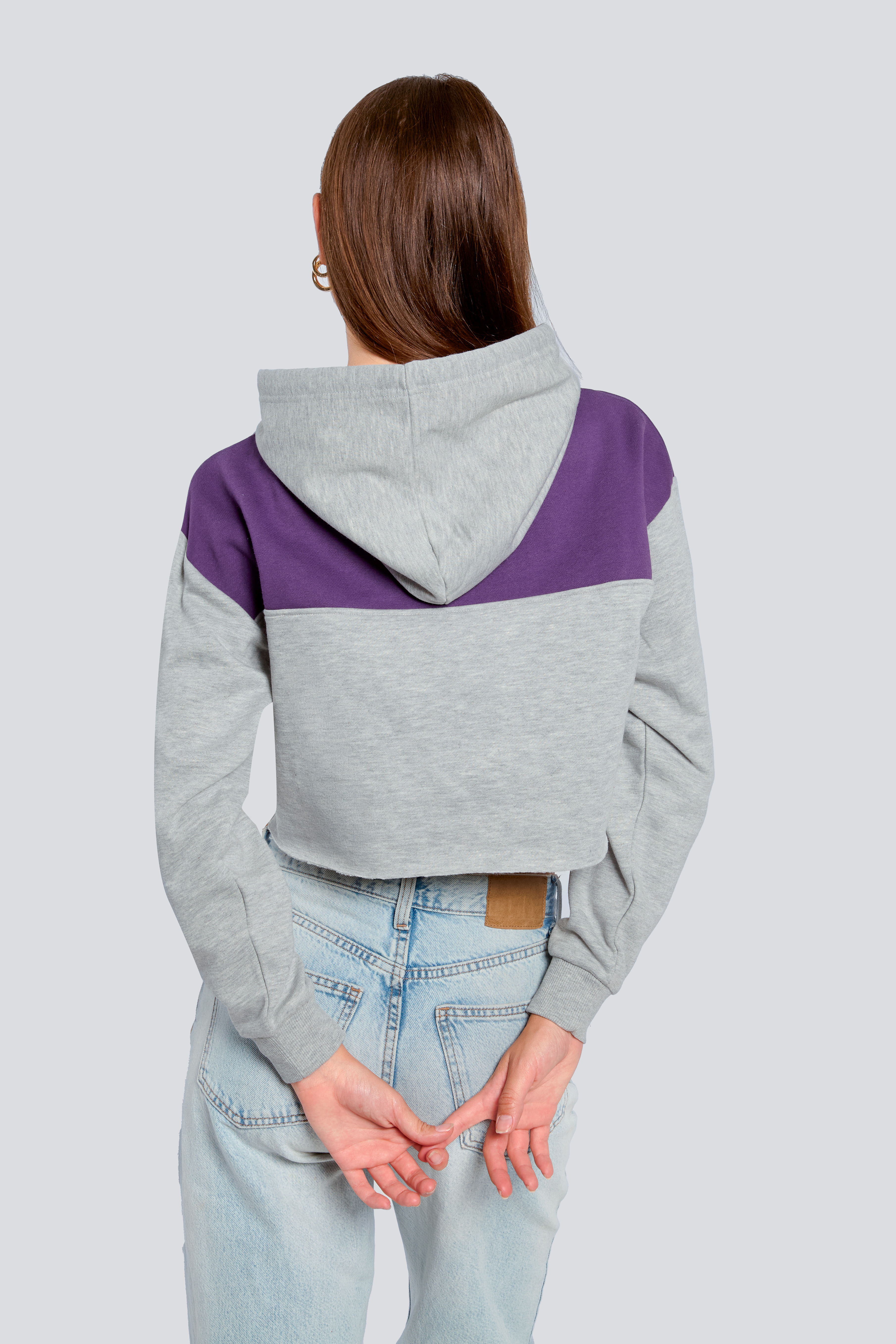 Grey Purple Color Block Champion Hoodie Purple Colorblock Hoodie