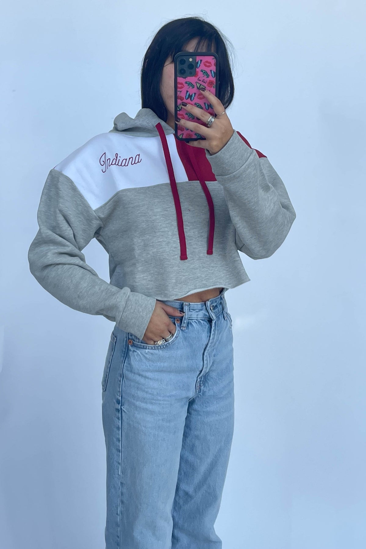 Indiana Script Color-Block Hoodie