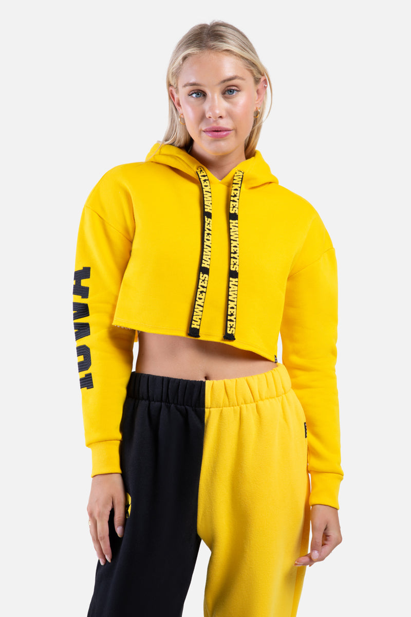 Iowa Cropped Hoodie | Hype and Vice Medium / Gold | Hype and Vice