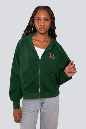 University of Miami Raglan Zip Up