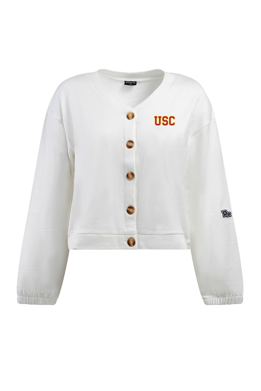 as on (アズオン)SICILY BUTTON CARDIGAN White USC Ace Cardigan