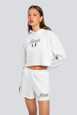 University of Miami Warm-Up Cropped Hoodie