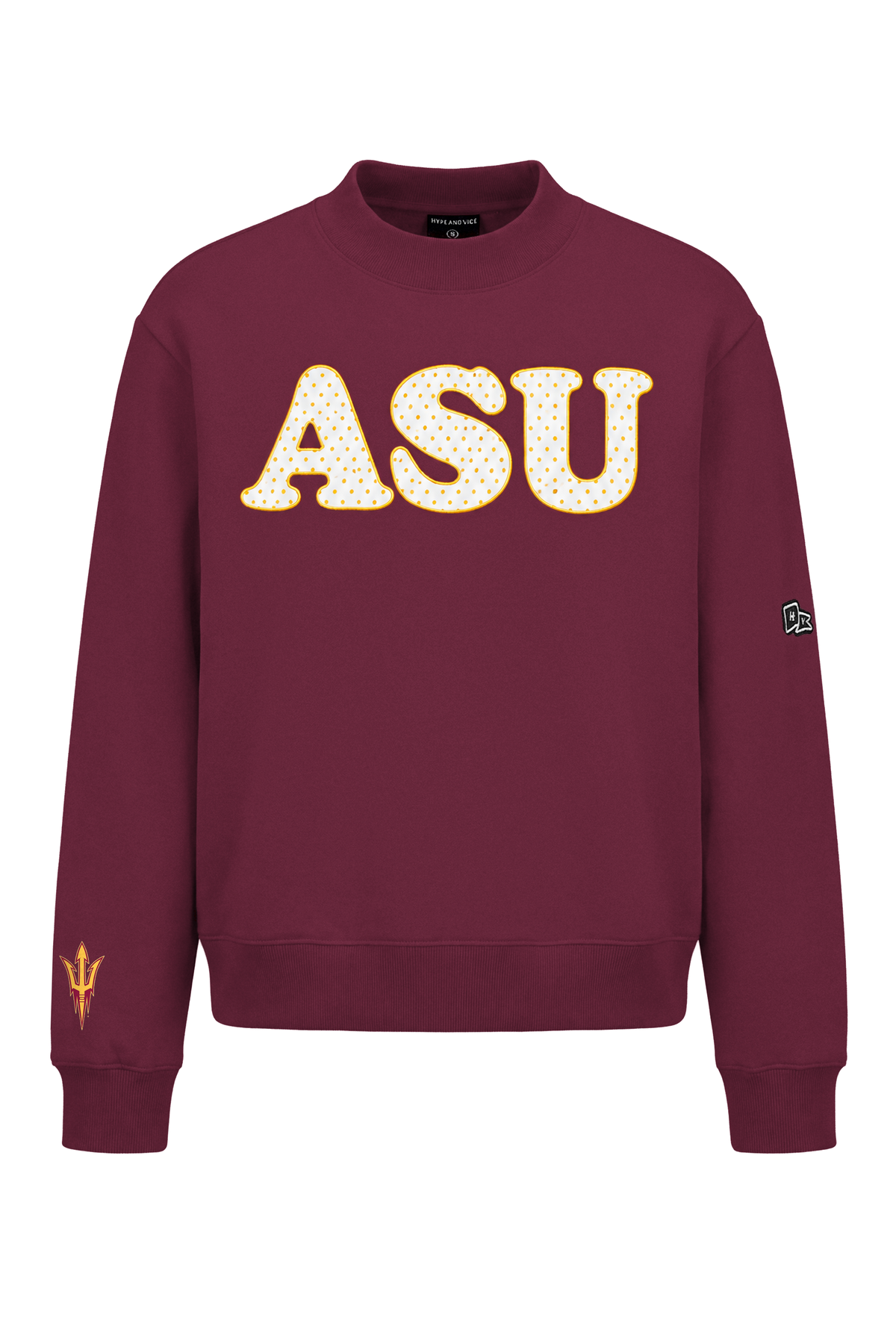 ASU Polka Dot Mock Neck Crewneck
