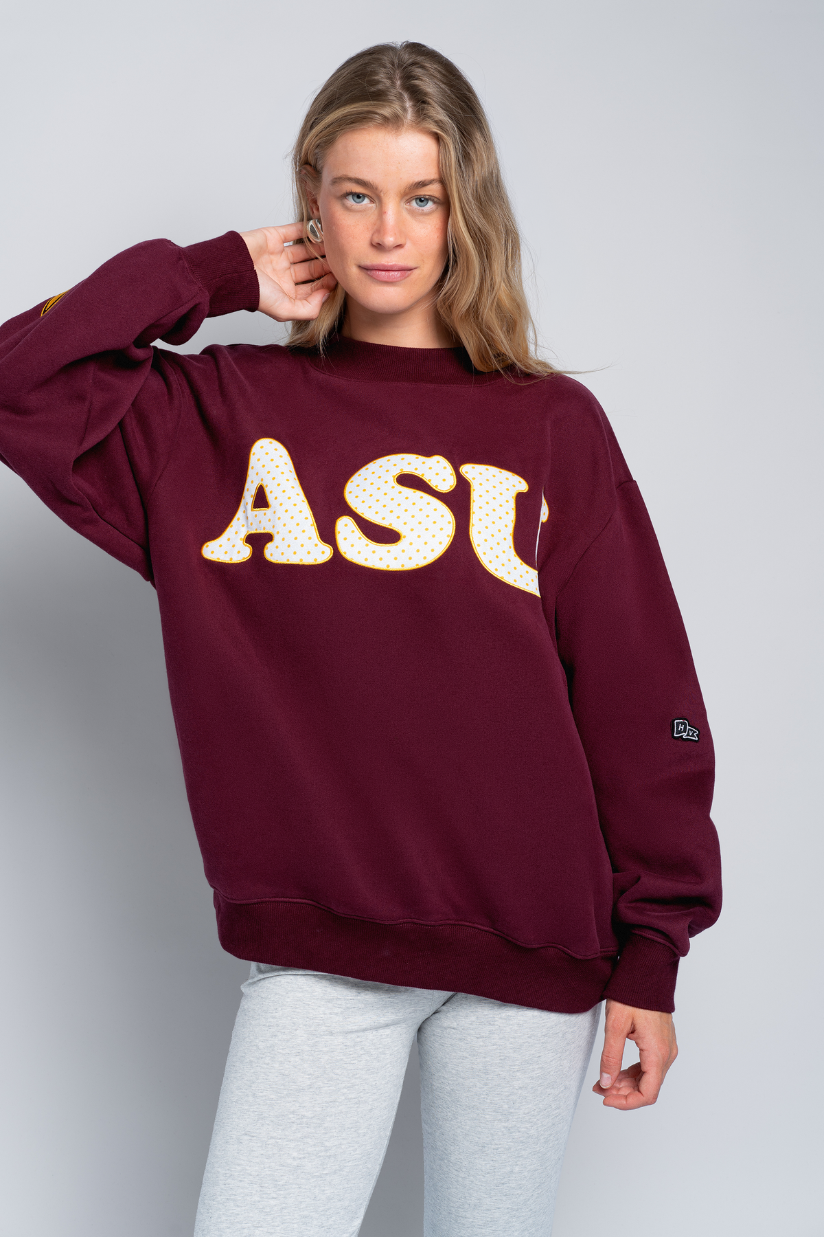 ASU Polka Dot Mock Neck Crewneck
