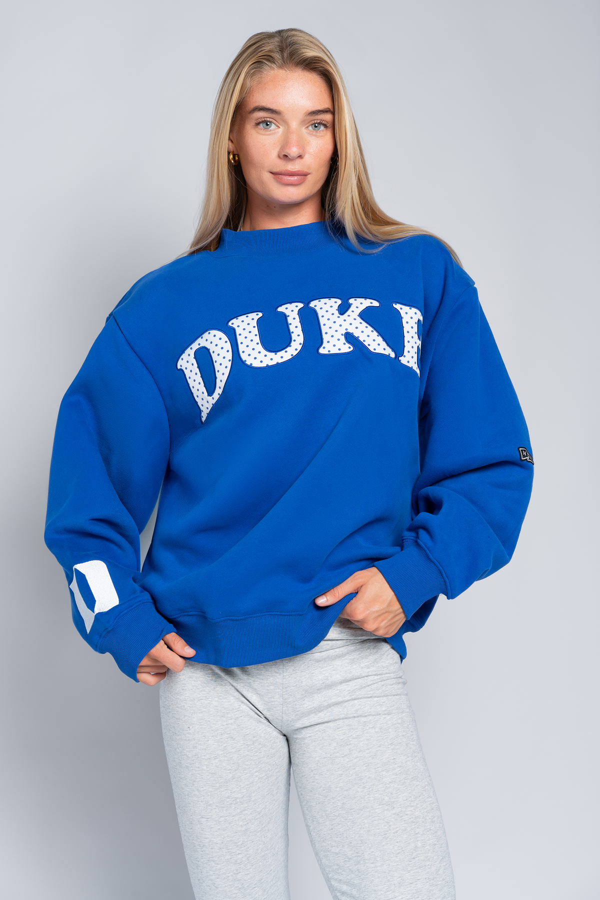 Duke Polka Dot Mock Neck Crewneck