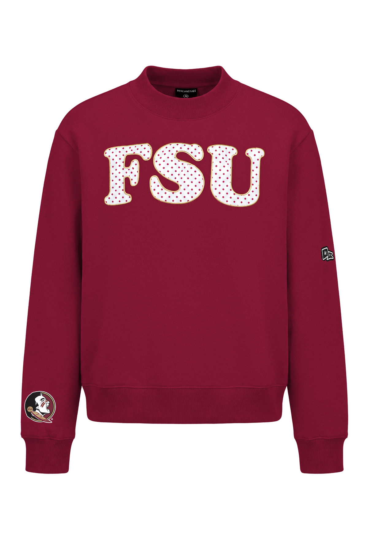 FSU Polka Dot Mock Neck Crewneck
