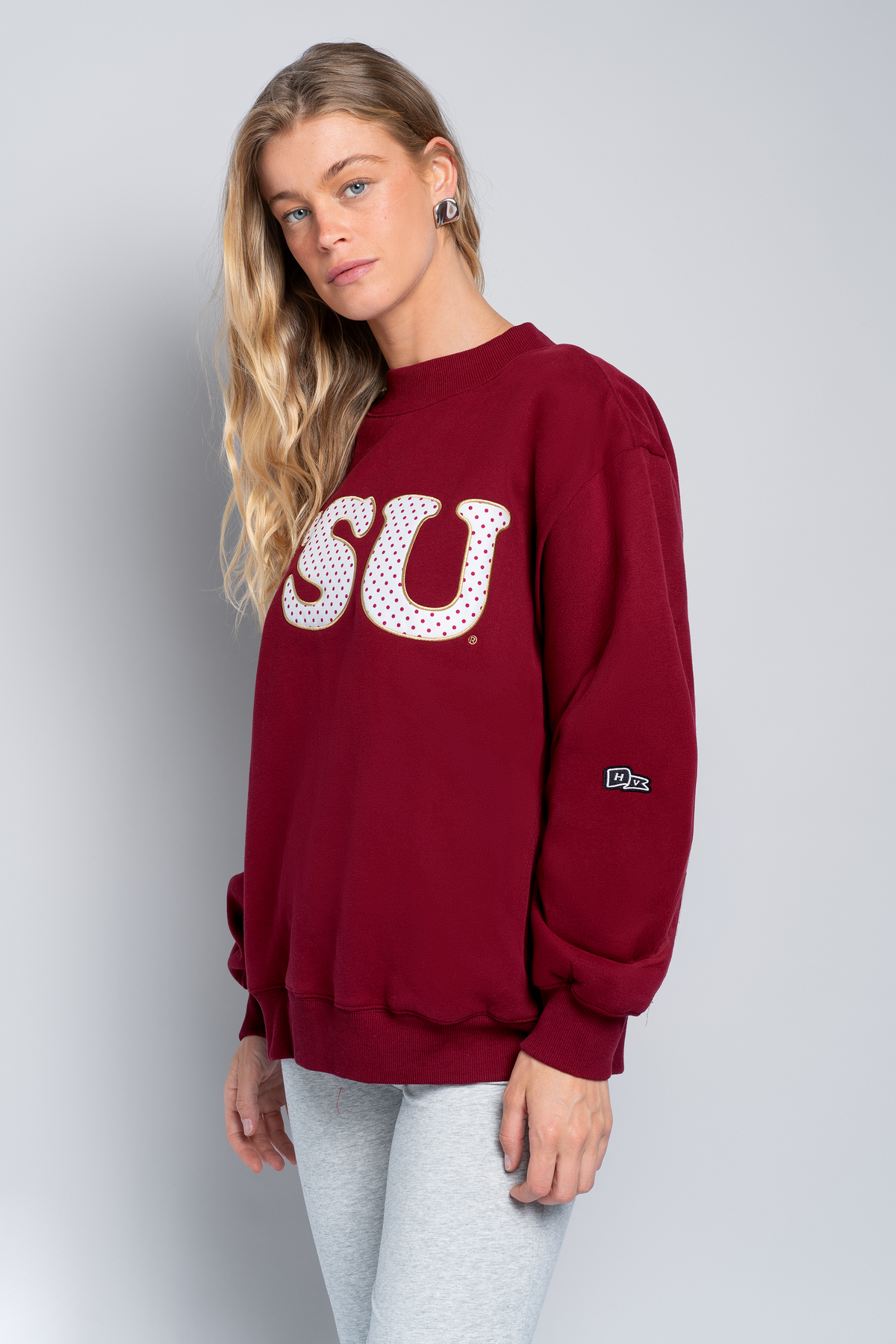 FSU Polka Dot Mock Neck Crewneck