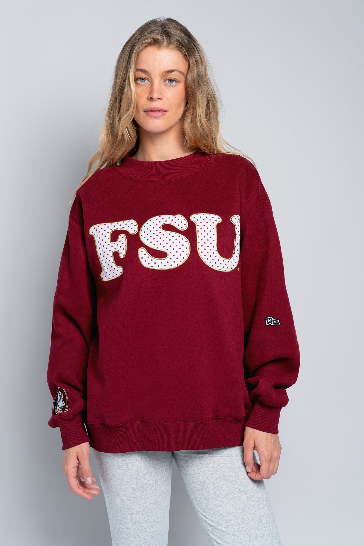 FSU Polka Dot Mock Neck Crewneck