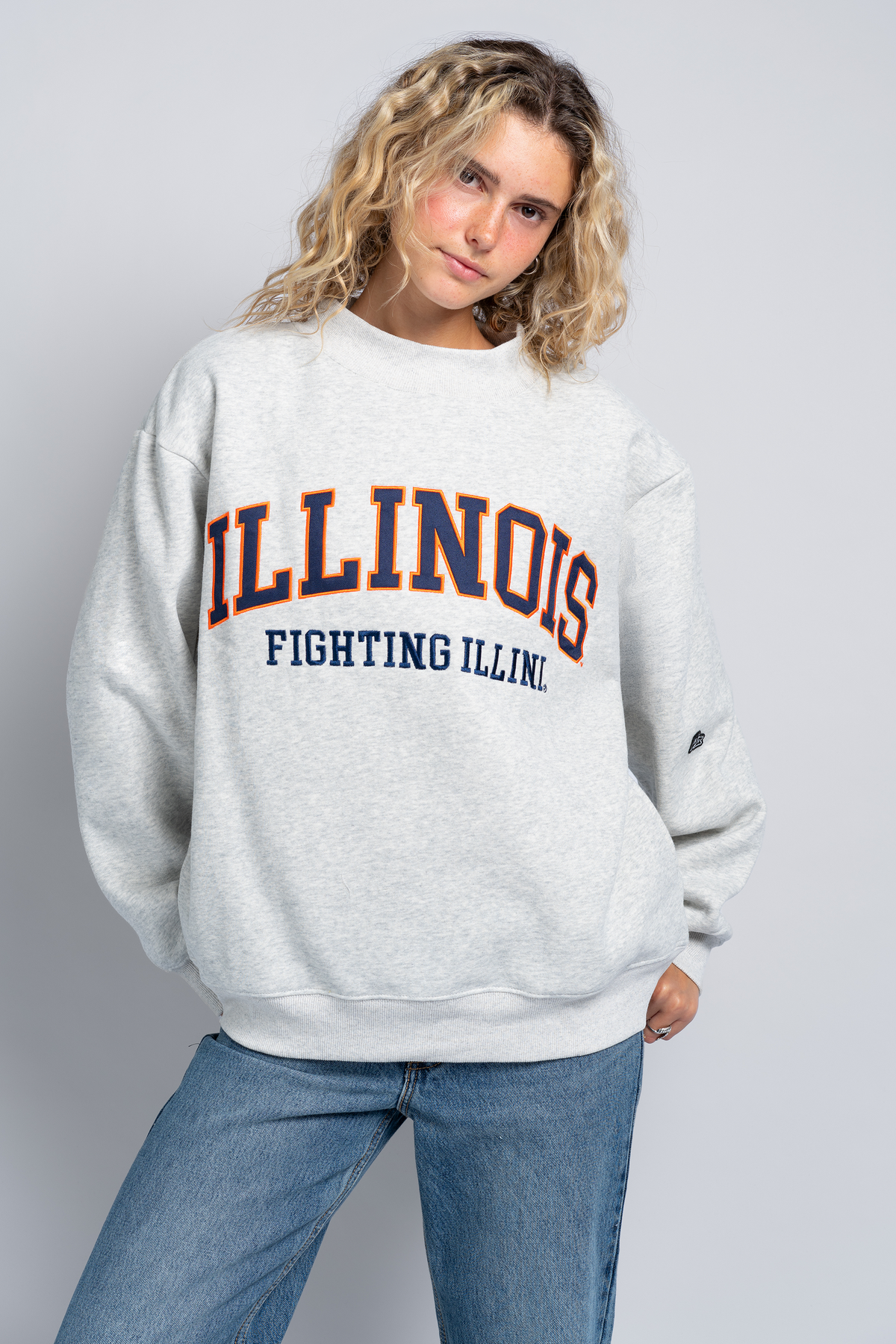 University of Illinois Mock Neck Crewneck