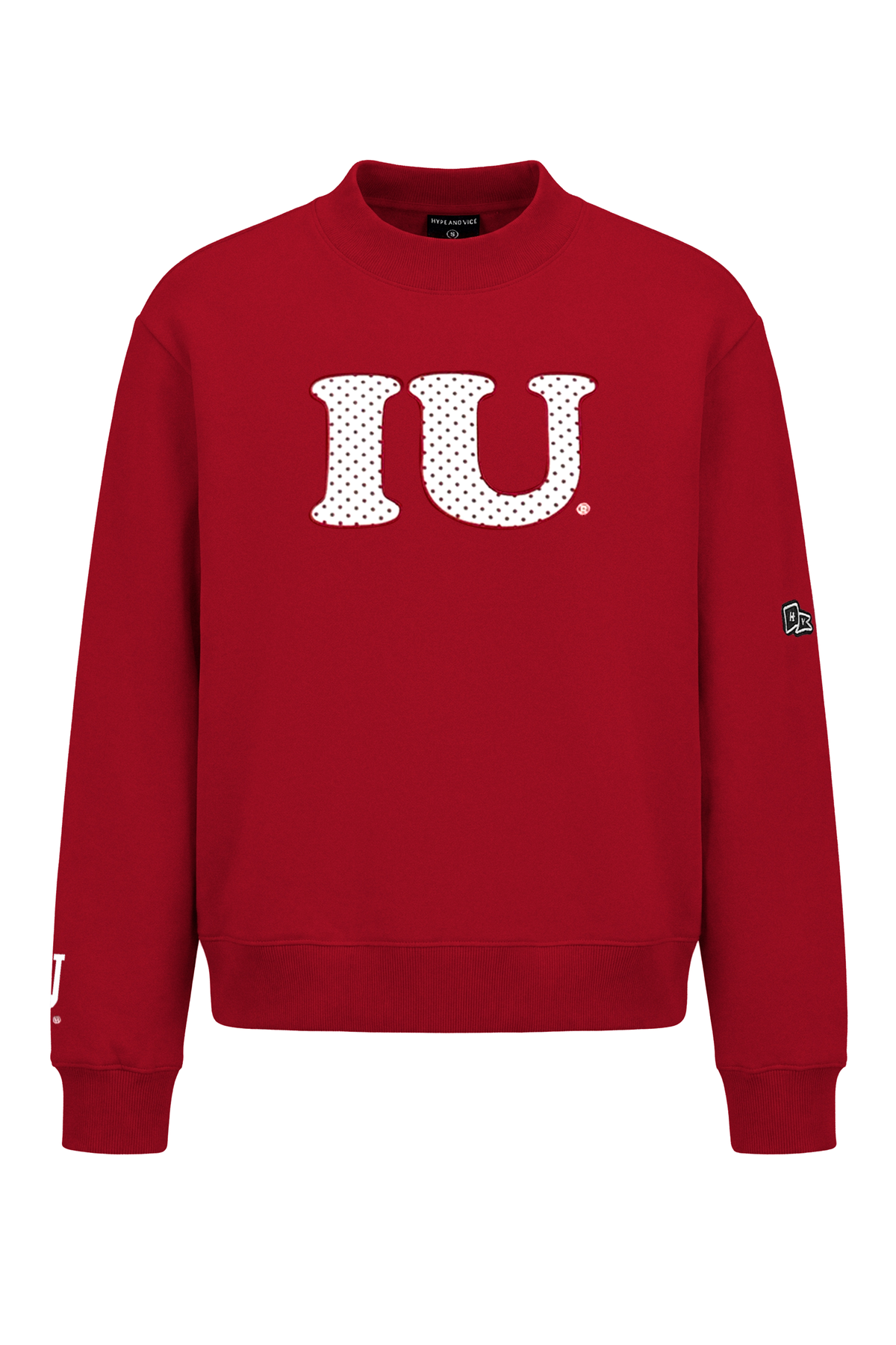 Indiana University Polka Dot Mock Neck Crewneck