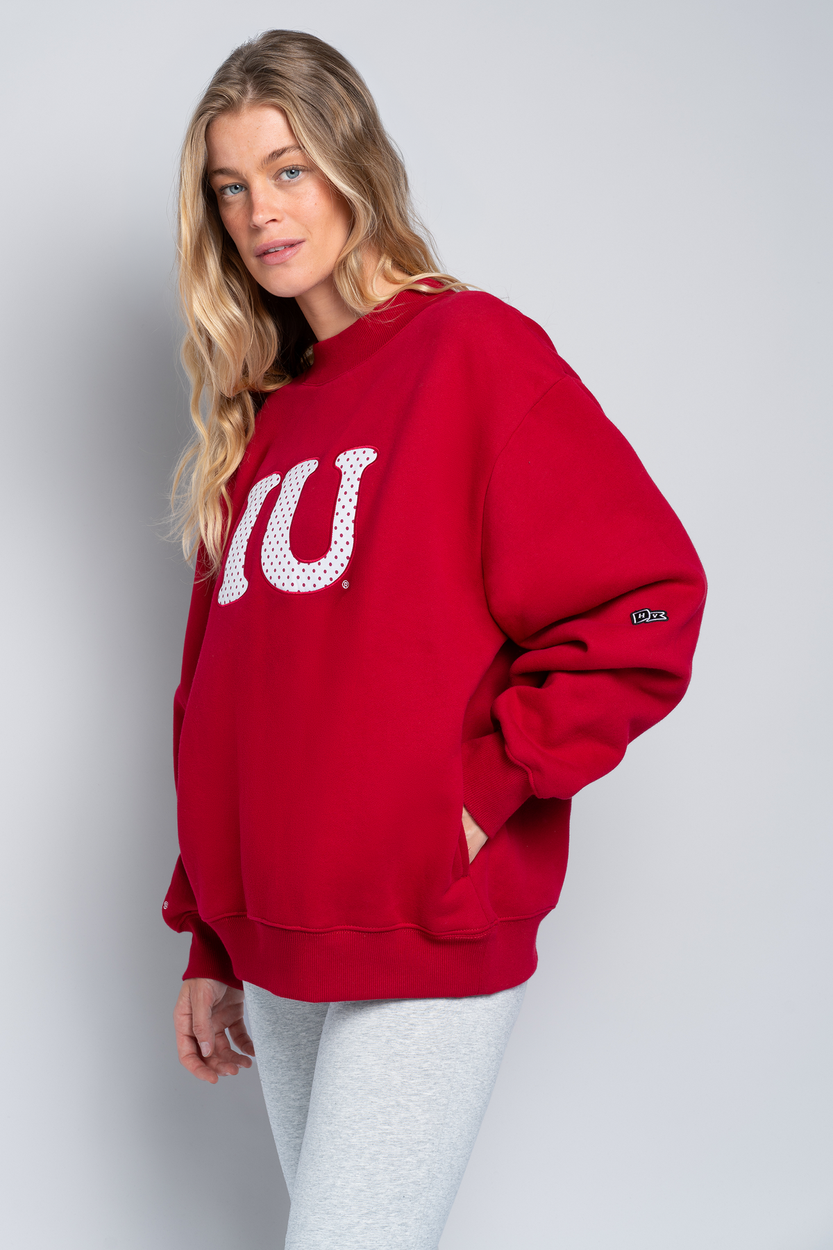 Indiana University Polka Dot Mock Neck Crewneck