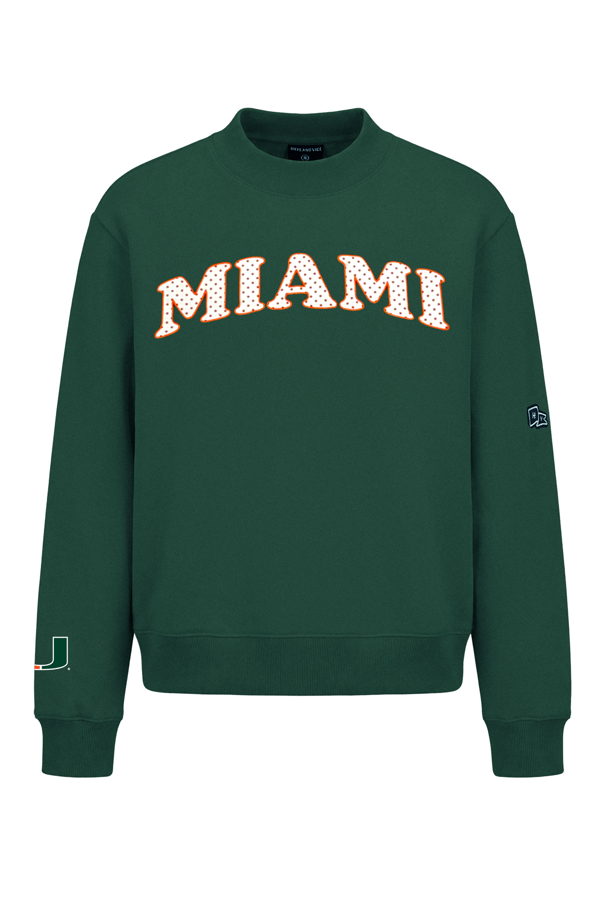 University of Miami Polka Dot Mock Neck Crewneck