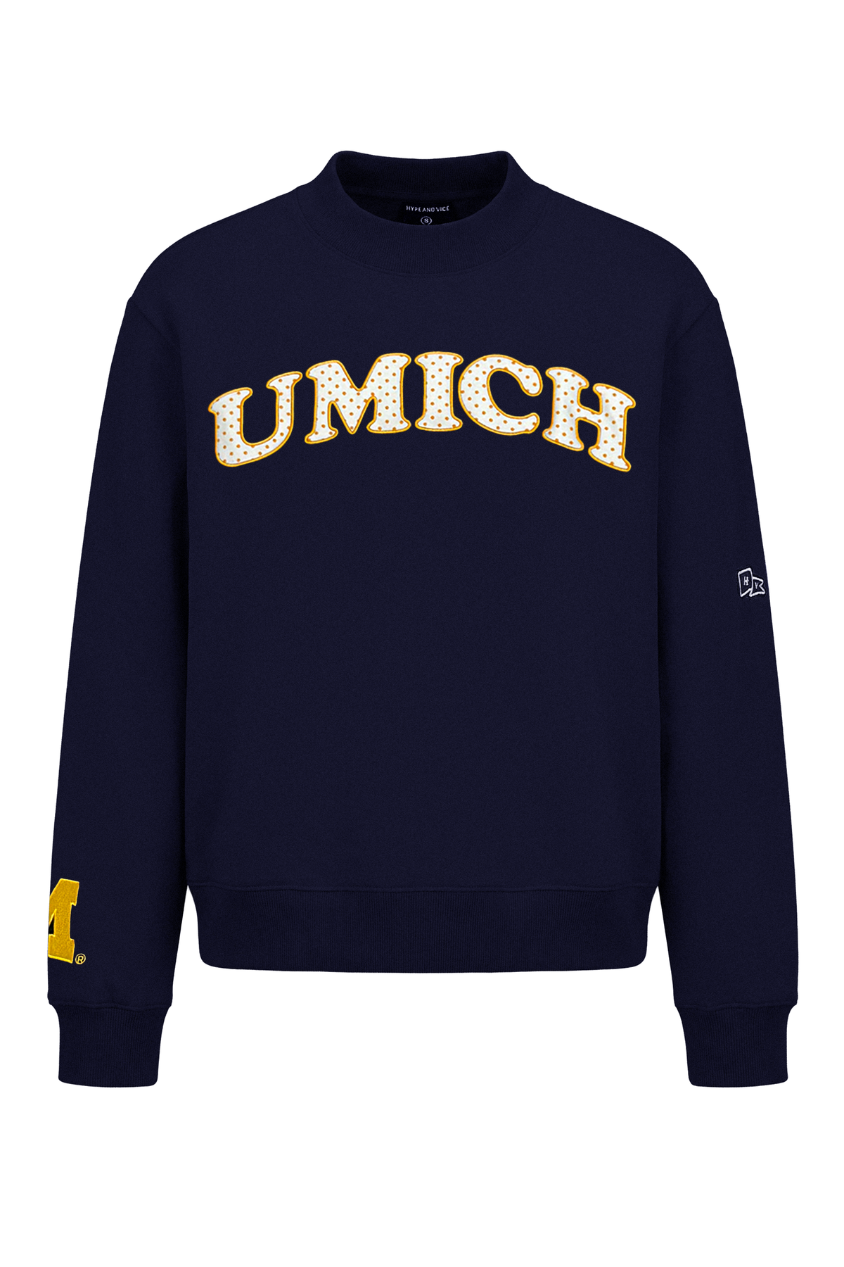 University of Michigan Polka Dot Mock Neck Crewneck