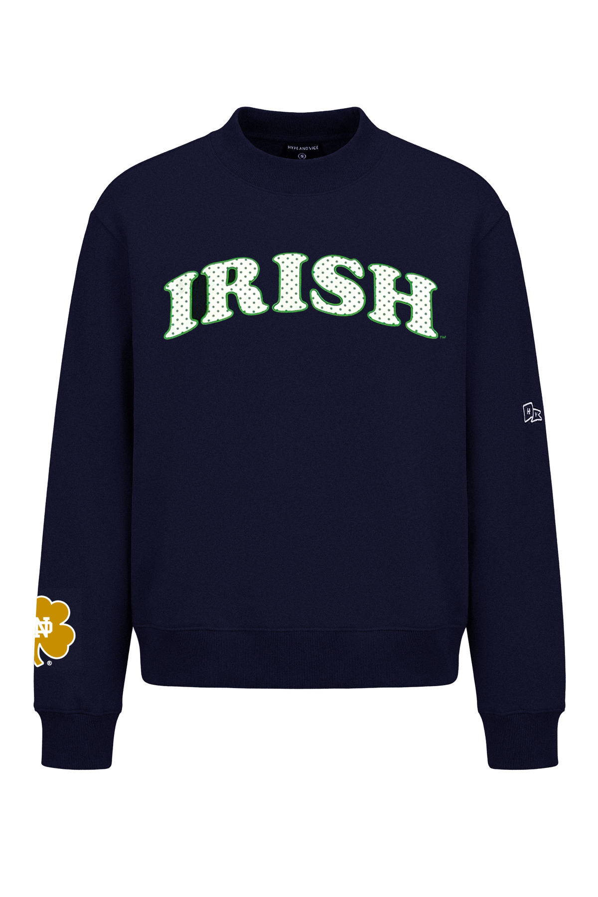 Notre Dame Polka Dot Mock Neck Crewneck