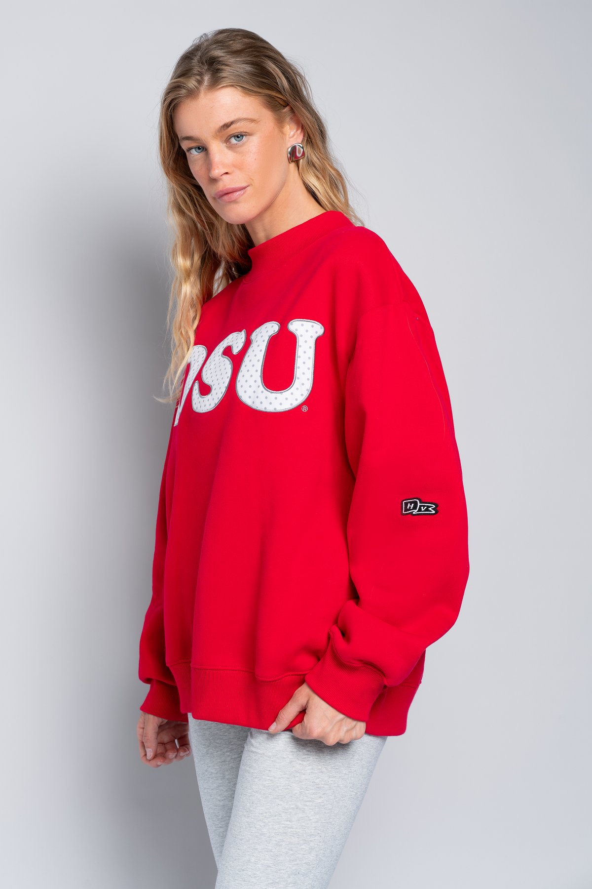 Ohio State Polka Dot Mock Neck Crewneck