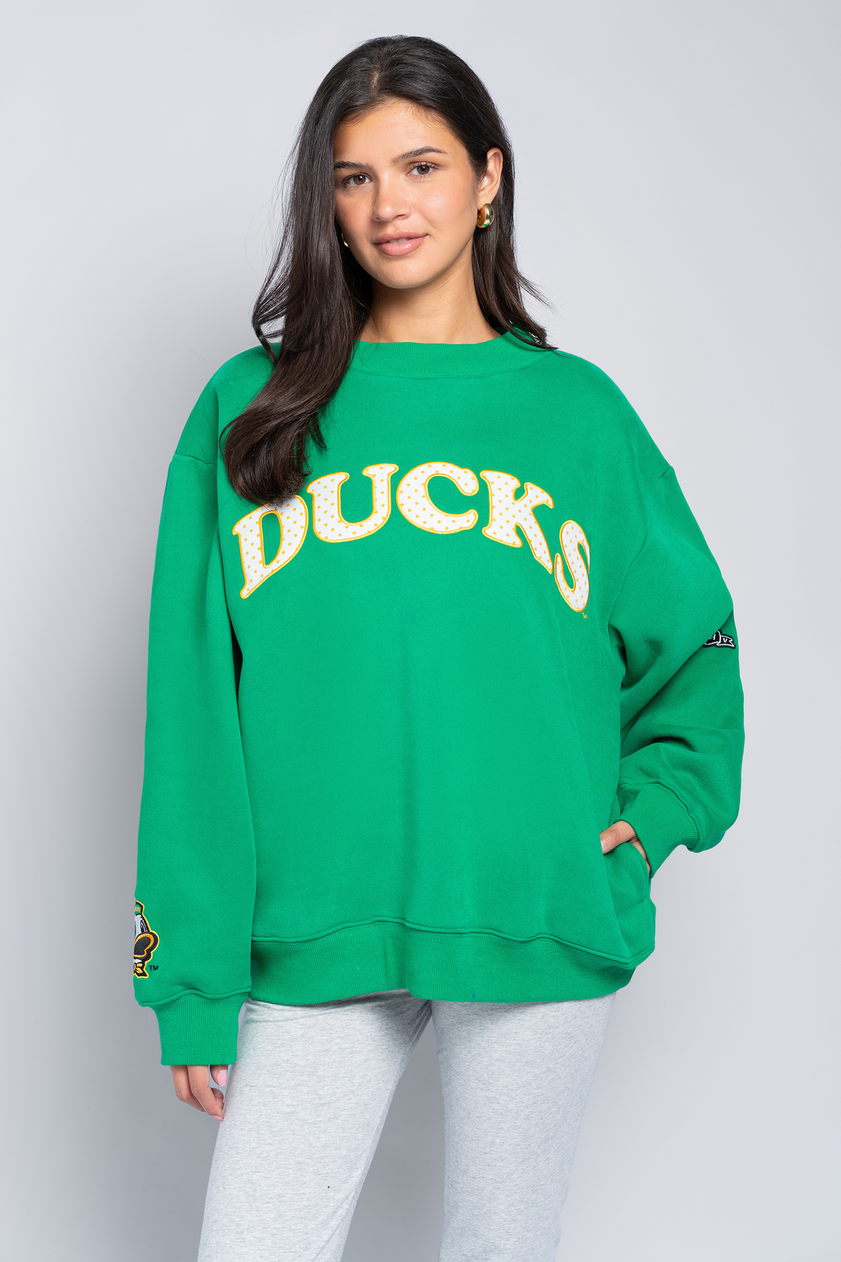University of Oregon Polka Dot Mock Neck Crewneck