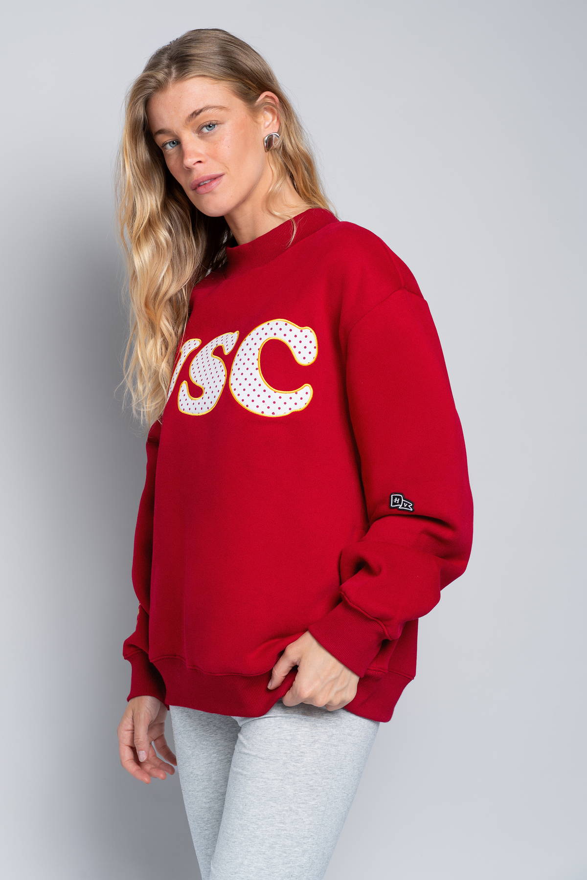 USC Polka Dot Mock Neck Crewneck