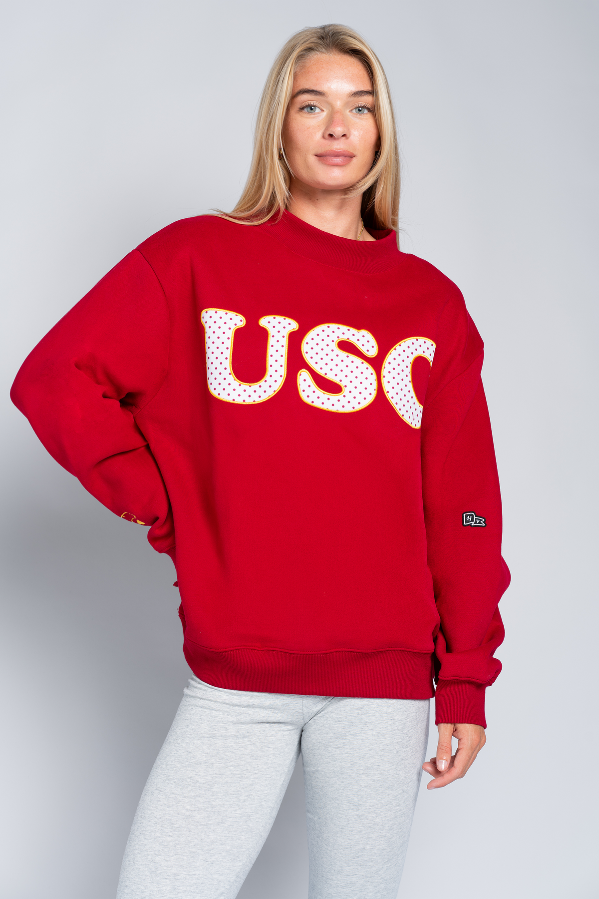 USC Polka Dot Mock Neck Crewneck