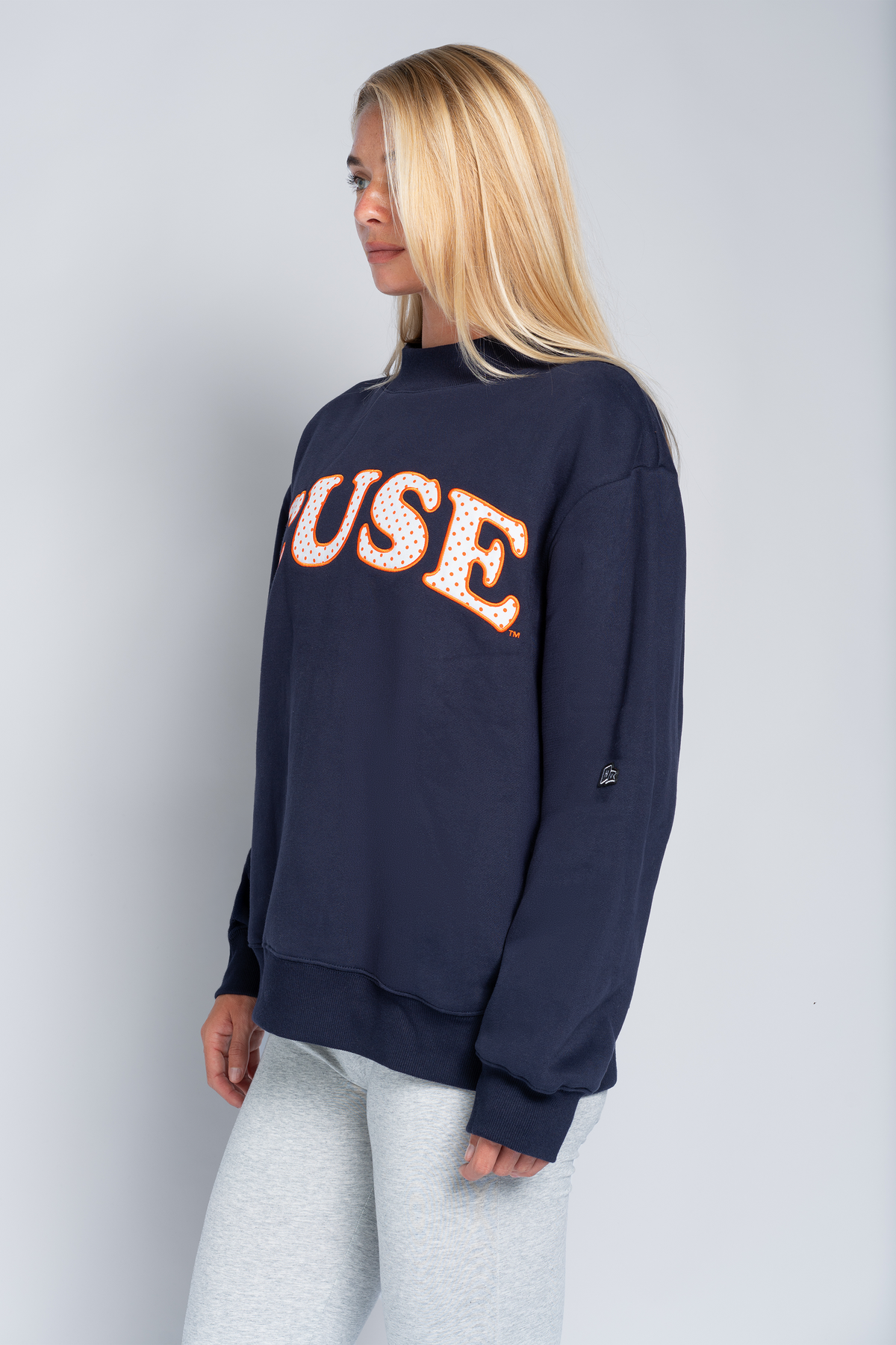 Syracuse Polka Dot Mock Neck Crewneck