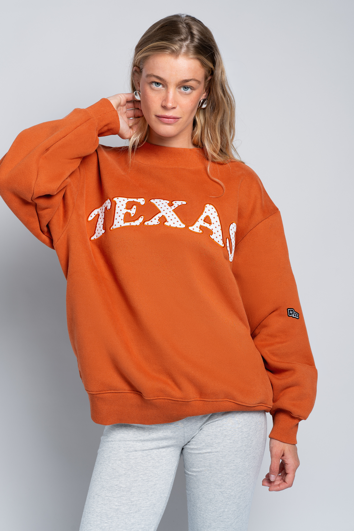 UT Austin Polka Dot Mock Neck Crewneck