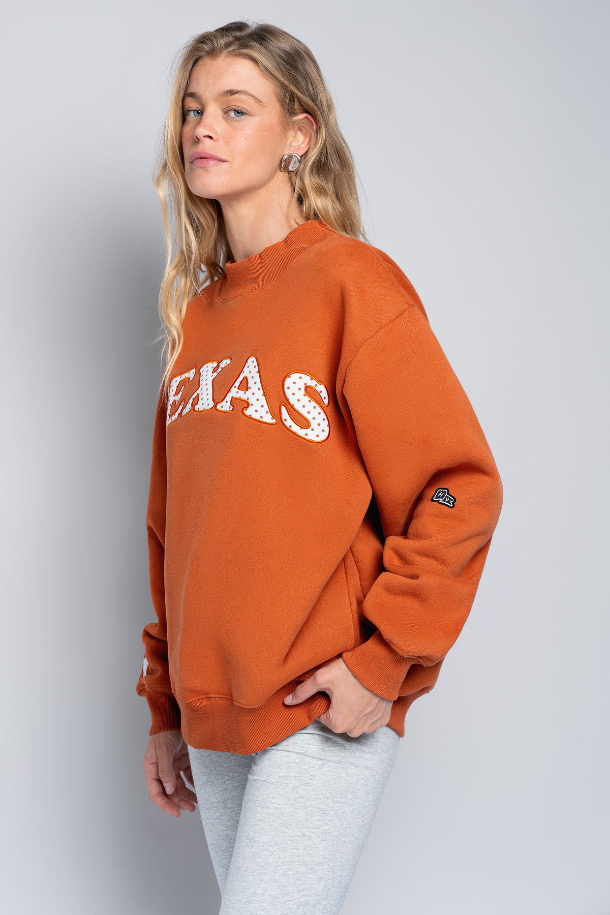 UT Austin Polka Dot Mock Neck Crewneck