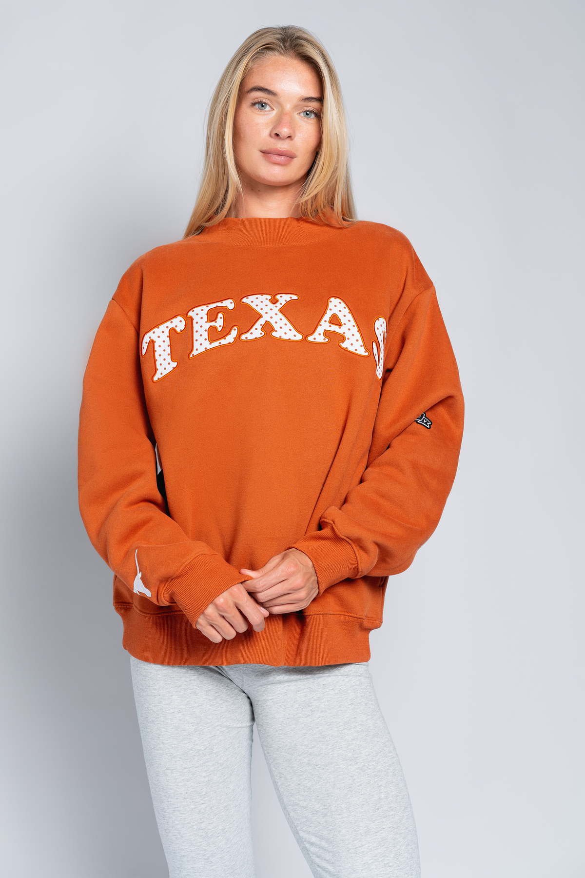 UT Austin Polka Dot Mock Neck Crewneck
