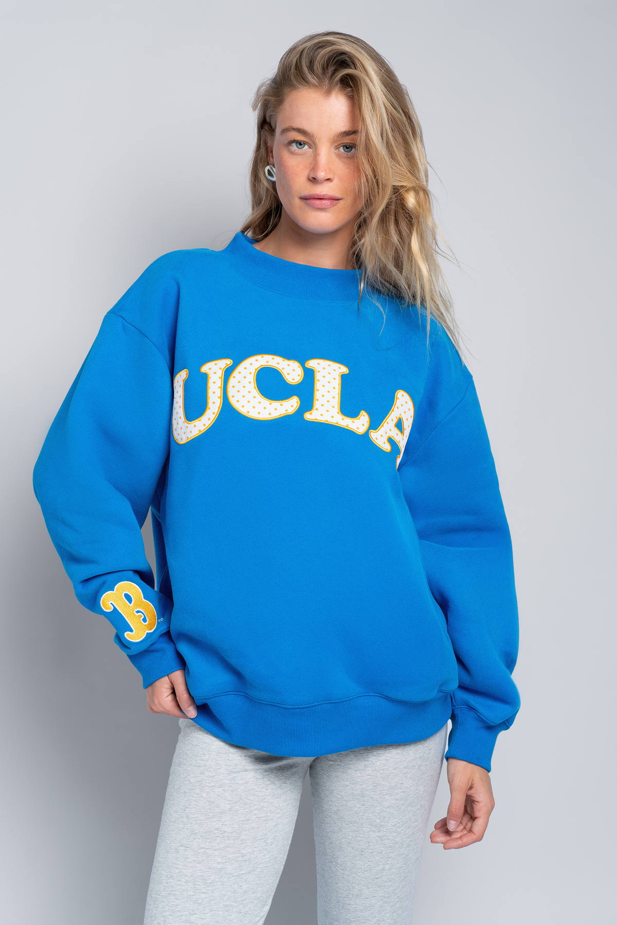 UCLA Polka Dot Mock Neck Crewneck