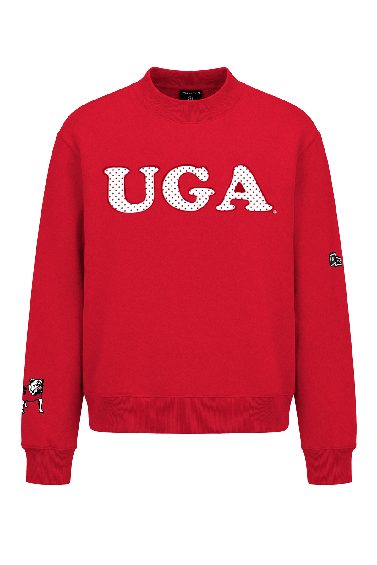 University of Georgia Polka Dot Mock Neck Crewneck