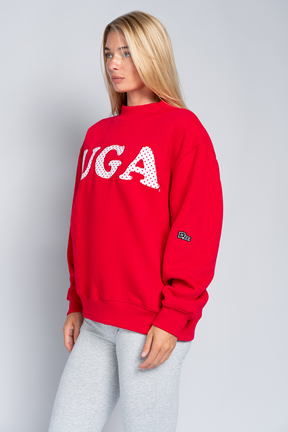 University of Georgia Polka Dot Mock Neck Crewneck
