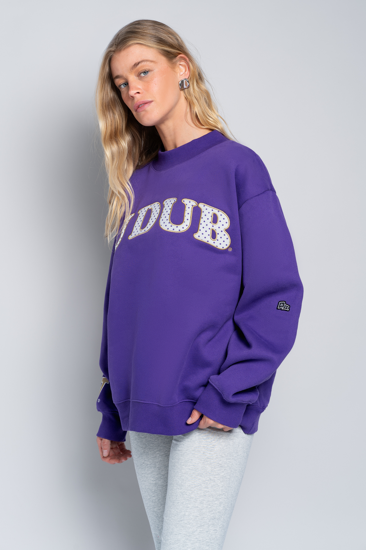 University of Washington Polka Dot Mock Neck Crewneck