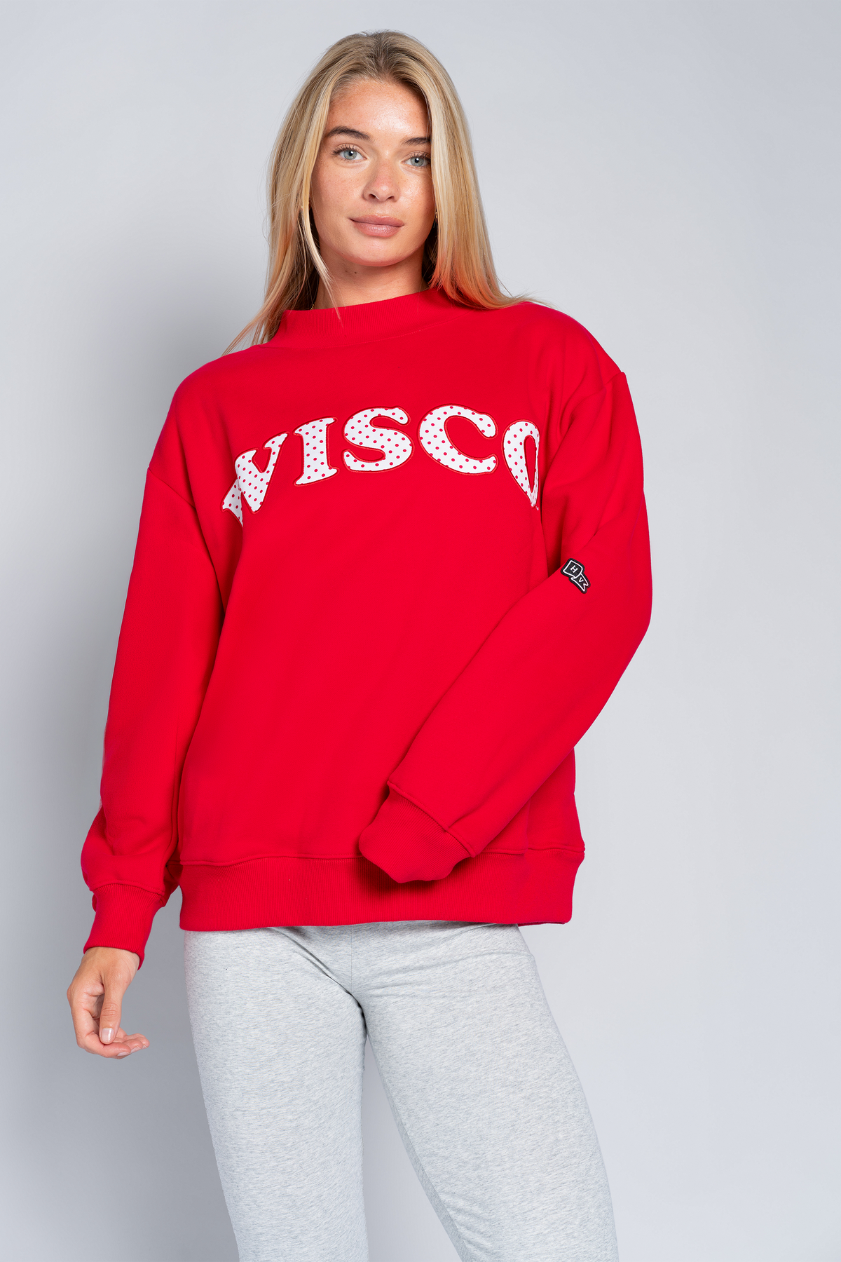 University of Wisconsin Polka Dot Mock Neck Crewneck