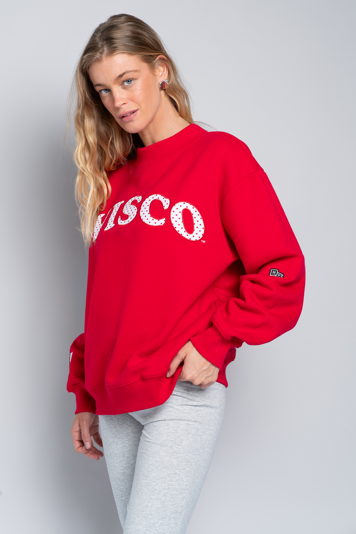 University of Wisconsin Polka Dot Mock Neck Crewneck