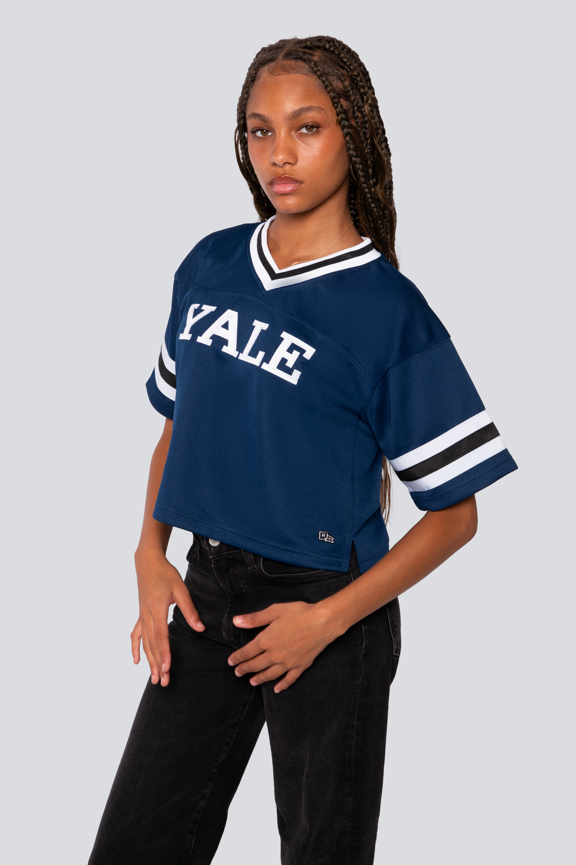 ☆YALE☆ SPORTY WAFFLE COLLAR TSHIRT NAVY YEM1SS305ANA MUSINSA | YALE Sporty waffle collar t-shirt light blue